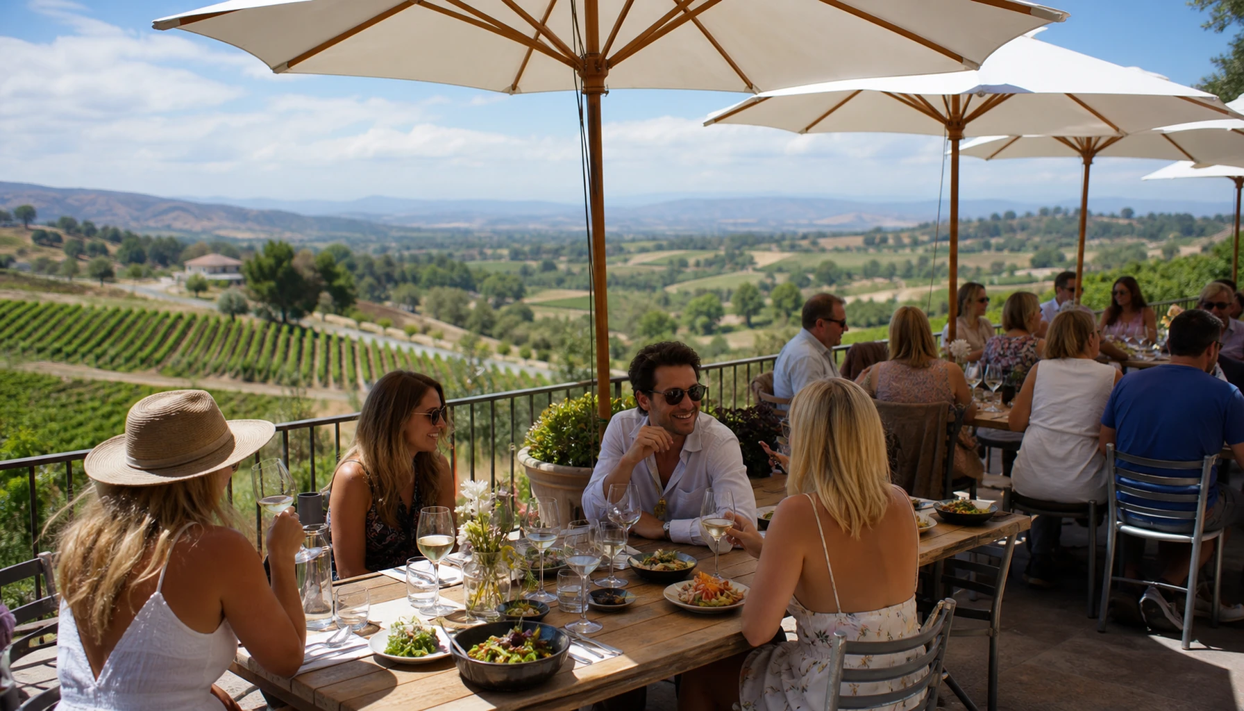 Falkner Winery &mdash; the view from the top of the hill, with lunch attached.