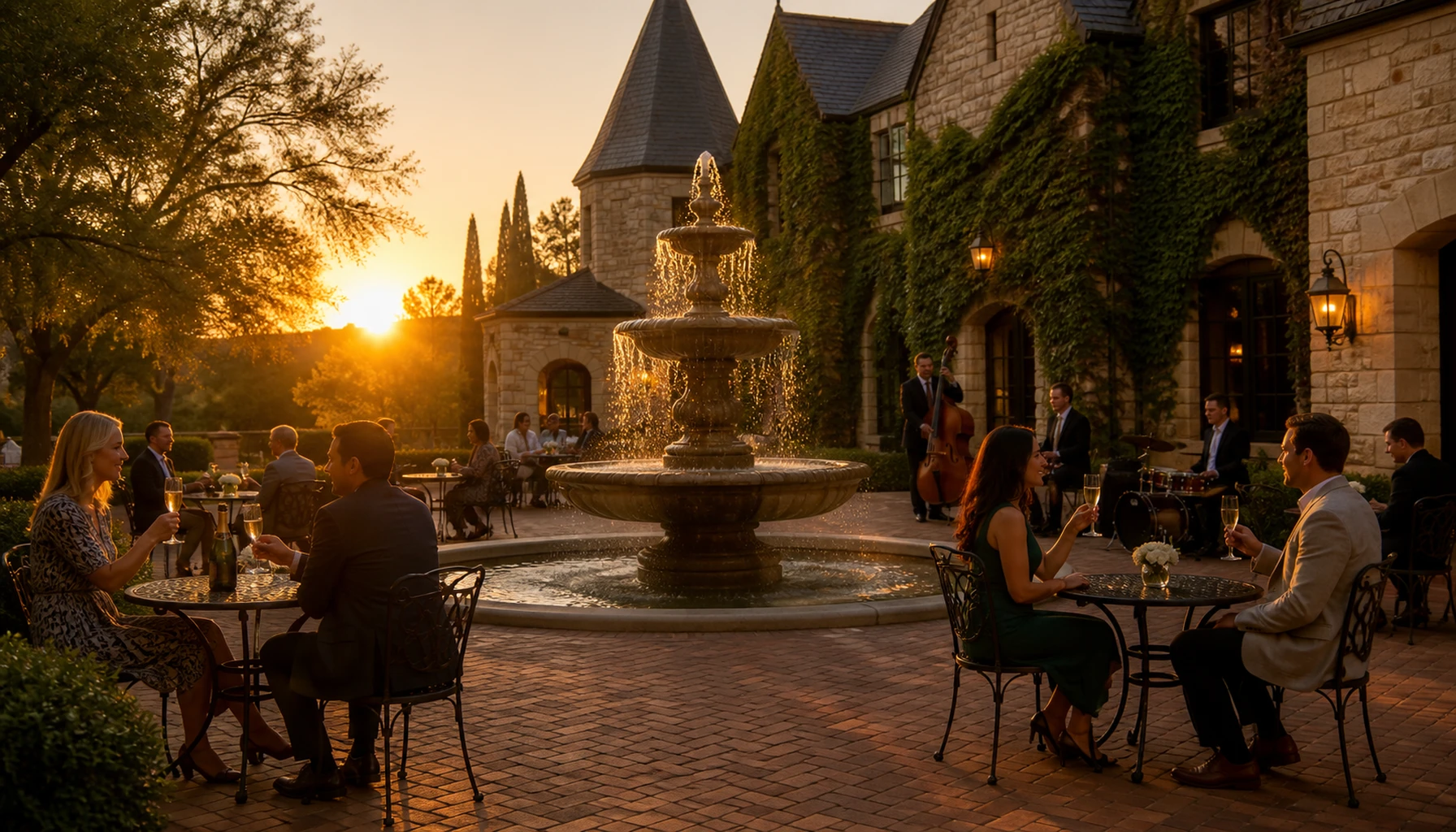 Thornton Winery &mdash; methode-champenoise bubbles at golden hour.