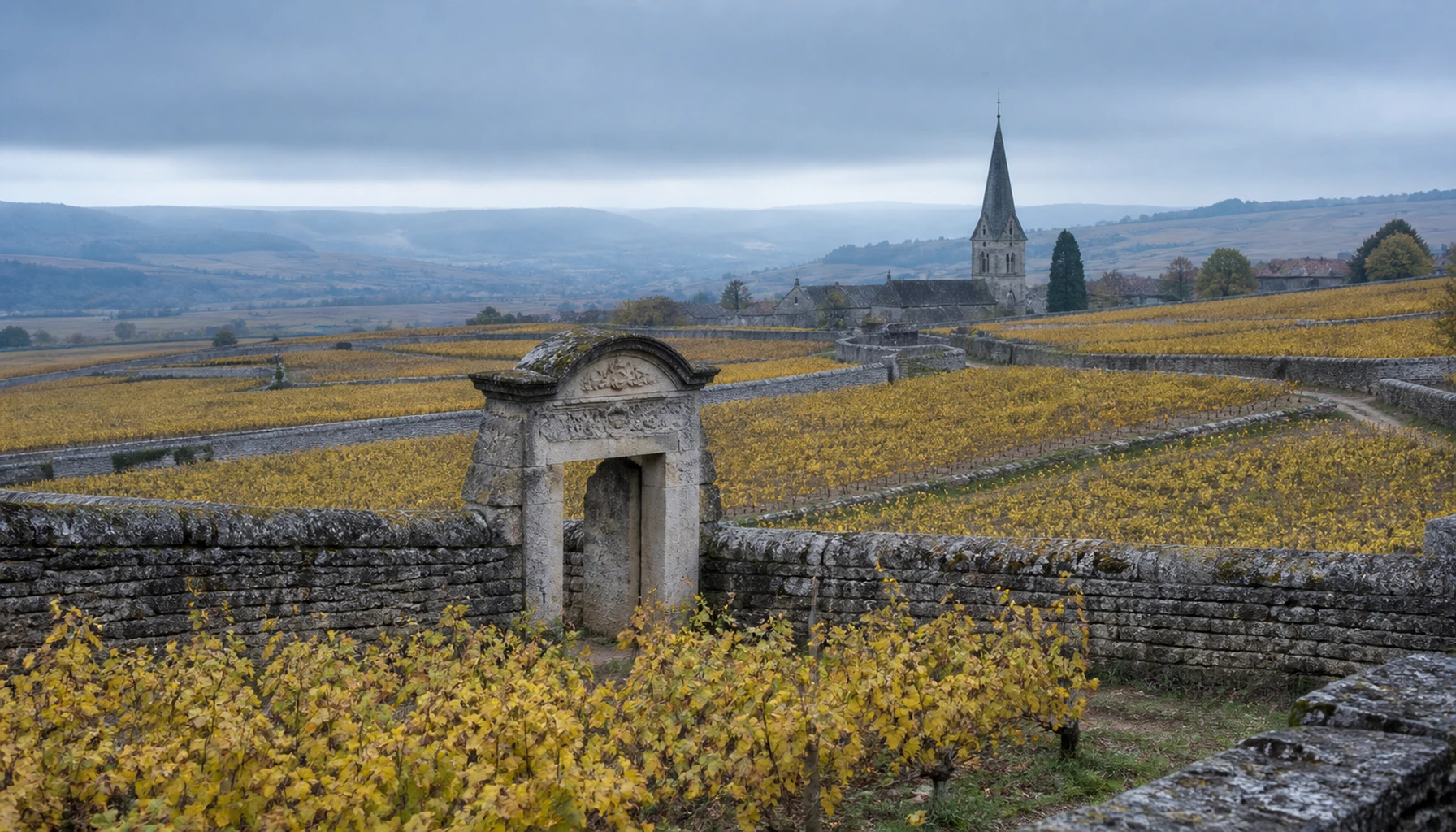 Low vines and old stone walls in Burgundy — the small hills that taught the world’s favorite white its manners